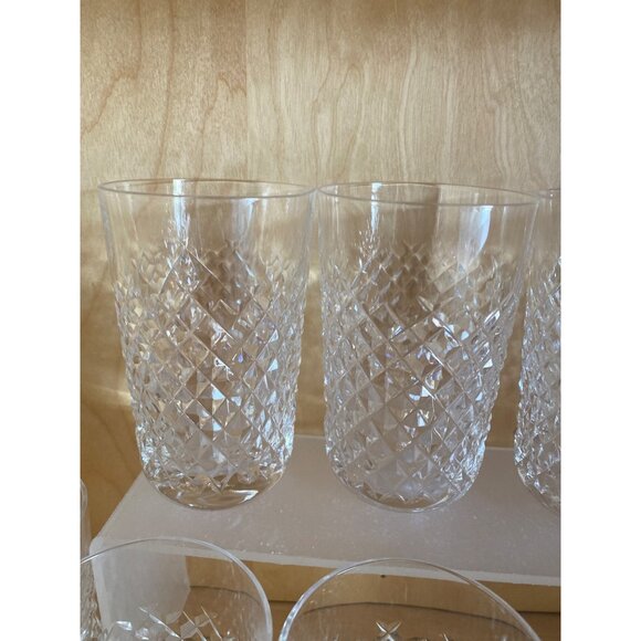 Set of 8 Vintage Waterford Alana Flat Tumblers 12 oz 4.5" H 1970s/80s Gothic Fon - Picture 6 of 13